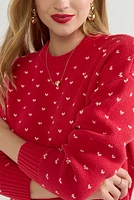 Maricela Digital Heart Pattern Pullover Sweater