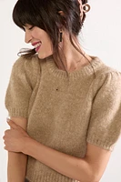 Margaret Short Puff Sleeve Sweater Top