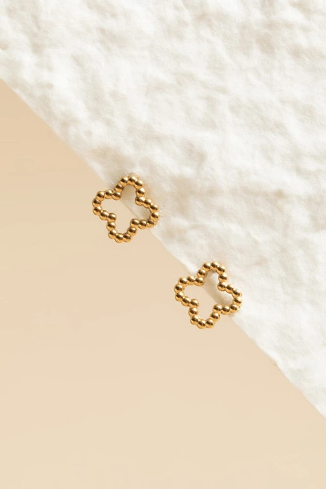 Fay Stainless Steel Clover Stud Earrings