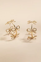 Robin Bow Station Gold Hoop Earrings