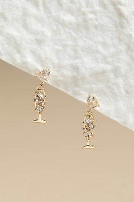 Kate Mini Pave Champagne Drop Earrings