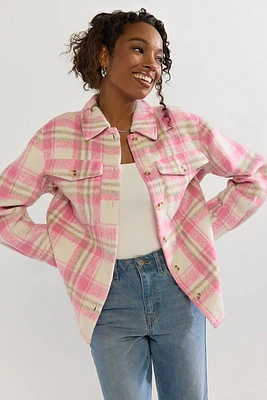 Charlotte Faux Wool Plaid Shacket