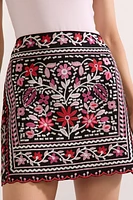 Melissa Floral Embroidered Mini Skirt