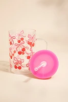 Tammie Cherry Bow 15oz Glass Mug