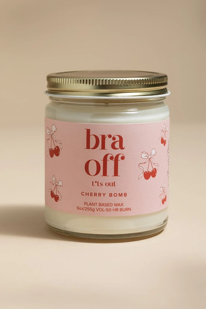 Bra Off Cherry Bomb 9oz Scented Candle Jar