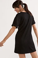 Julia Short Sleeve Rib Knit Shift Dress