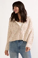 Wendi Popcorn Chenille Zip Up Cardigan