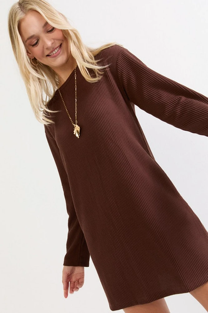 Lucy Rib Knit Shift Mini Dress