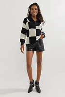 Holly Quarter Zip Checkered Pullover Sweater