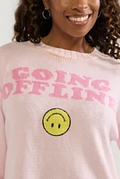 Going Offline Smiley Pullover Sweater
