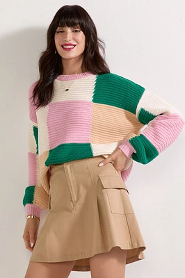 Janell Oversized Colorblock Pullover Sweater