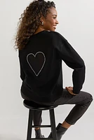 Melinda Embellished Back Heart Sweatshirt