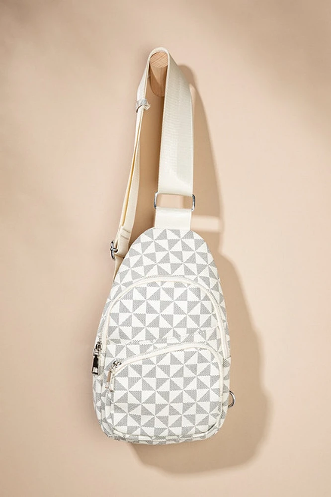 Kelsie Checkered Sling Backpack