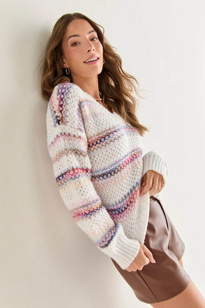 Shelly Multicolor Striped Pullover Sweater