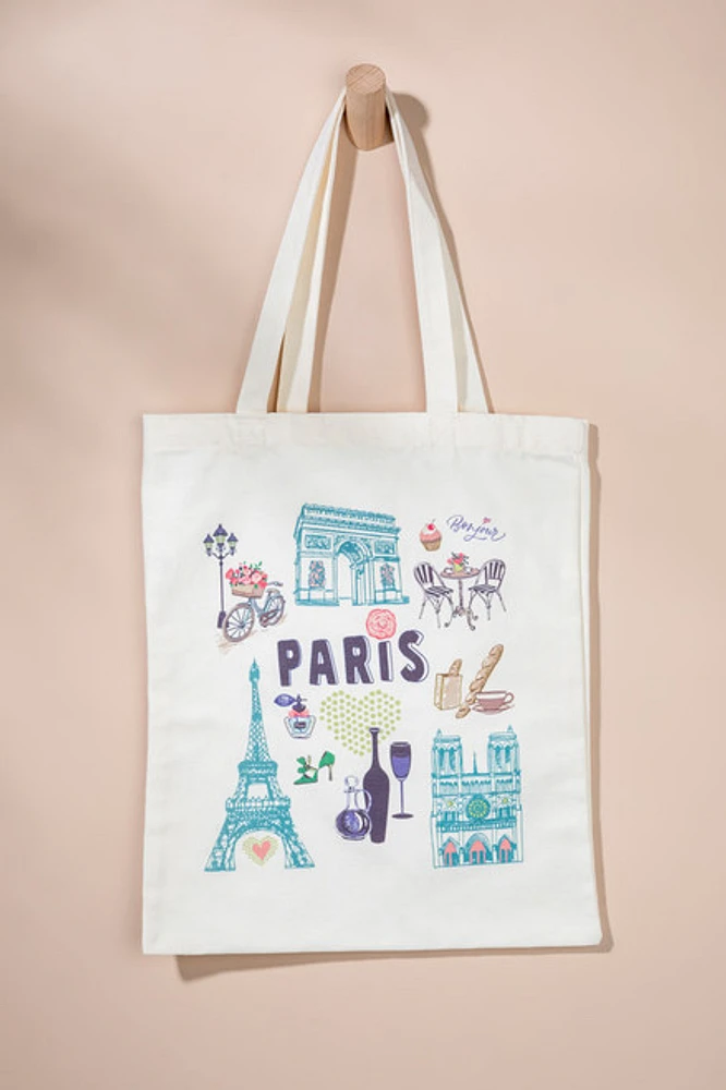 Paris City Graphic Tote Bag