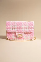 Valerie Plaid Tweed Turnlock Crossbody Bag