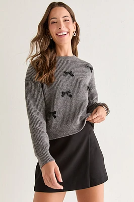 Nora Cow Applique Pullover Sweater