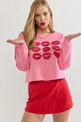 Emily Hearts And Kisses Graphic Sweatshirt