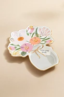 Love You Mom Bouquet Shaped Trinket Tray