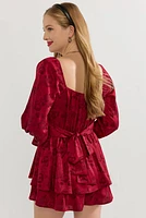 Sharron Bow Back Jacquard Romper