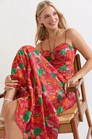 Mariana Strappy Halter Floral Maxi Dress