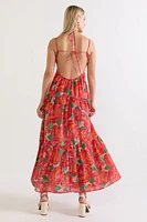 Mariana Strappy Halter Floral Maxi Dress