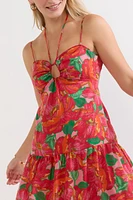 Mariana Strappy Halter Floral Maxi Dress