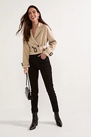 Gina Belted Cropped Trench Jacket