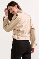 Gina Belted Cropped Trench Jacket