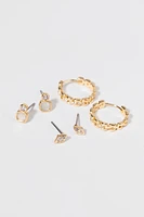 Denise Chain Hoop Earrings Mix