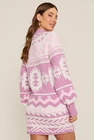 Alice Aztec Pattern Mini Sweater Dress