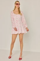 Gloria Ditsy Heart Tiered Mini Dress