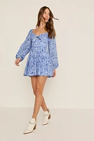 Sam Bow Front Floral Tiered Mini Dress