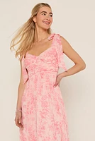 April Floral Organza Ruffle Tiered Maxi Dress