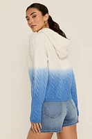 Velma Hooded Cable Ombre Pullover Sweater