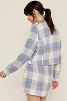 Maria Plaid Cropped Button Down Jacket