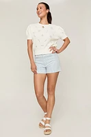 Rita Striped Denim Shorts
