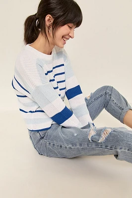 Penny Striped Cropped Pullover Sweater