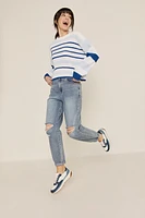 Penny Striped Cropped Pullover Sweater