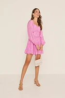 Vickie Long Sleeve Ruffle Tiered Mini Dress