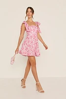 Tammi Bow Strap Floral Mini Dress