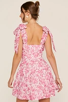 Tammi Bow Strap Floral Mini Dress