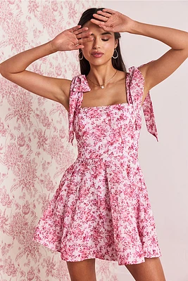 Tammi Bow Strap Floral Mini Dress