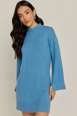 Lela Mock Neck Mini Sweater Dress