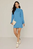 Lela Mock Neck Mini Sweater Dress