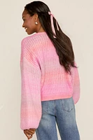Sally Puff Sleeve Ombre Crop Cardigan