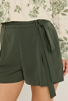 Dona Tie Front Satin Shorts