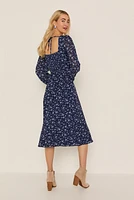 Brandi Front Slit Floral Midi Dress