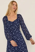 Brandi Front Slit Floral Midi Dress