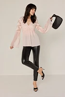 Carolyn V Neck Sheer Lace Blouse